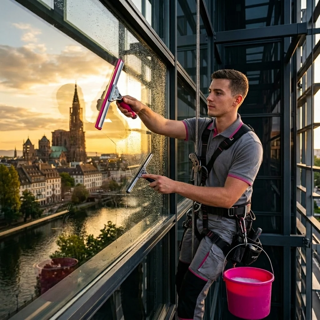 Nettoyage vitres immeuble Strasbourg